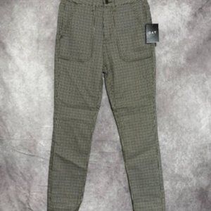 Oat New York Women’s 26 Brown Plaid High Rise Skinny Ankle Pants NWT Stretch